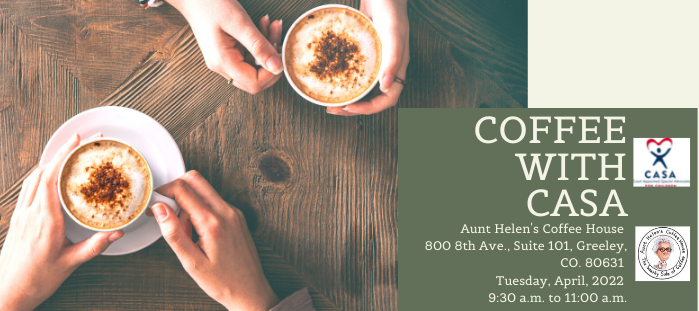 April 12 – Coffee with CASA at Aunt Helen’s Coffee House