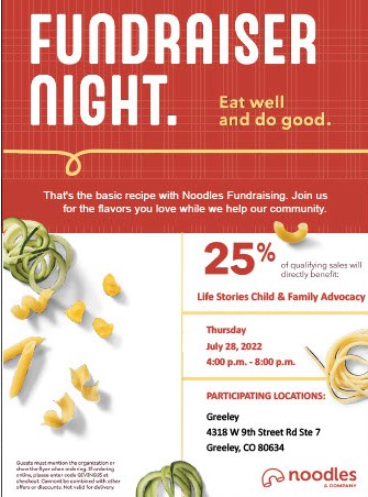 July 28 – Noodles Fundraiser Night